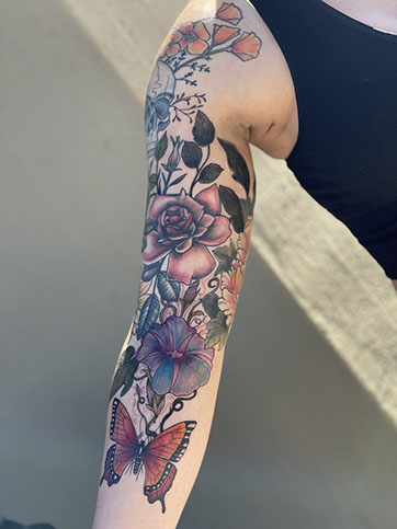 tattoo,aces,high,alex,rockoff,alexrockoff,west,palm,beach,traditional,neotraditional,beetle,beatle,flower,sunflower,floral,color